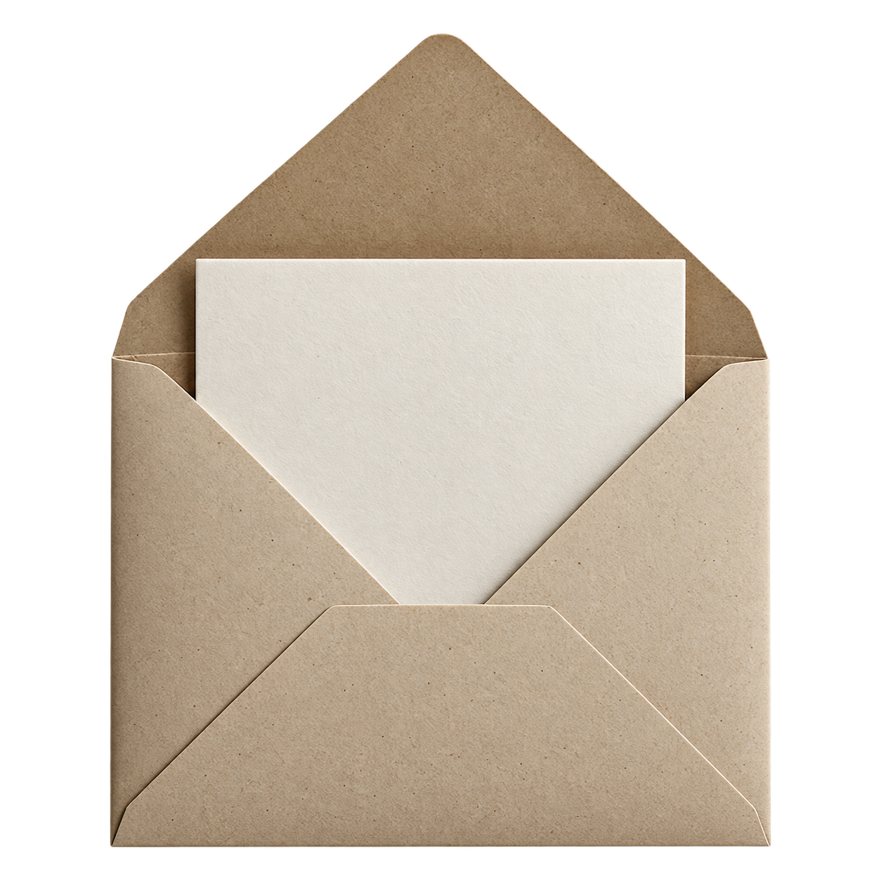 Amplop terbuka dengan kertas